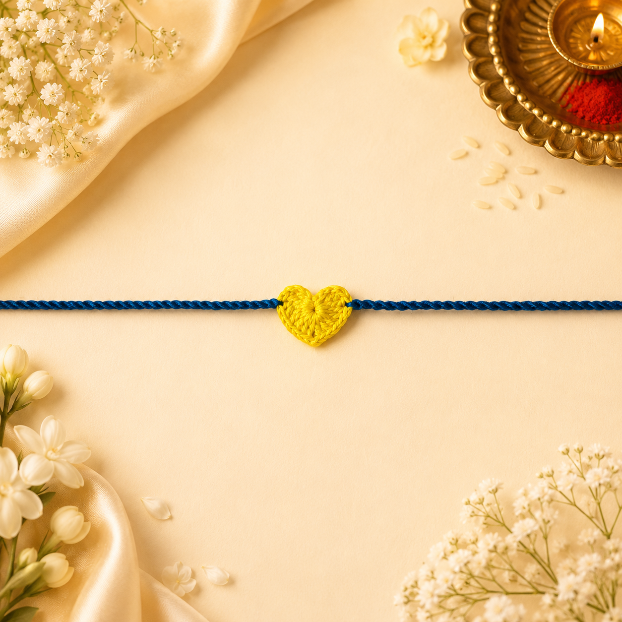 Hear Crochet rakhi (Random Colour) gallery