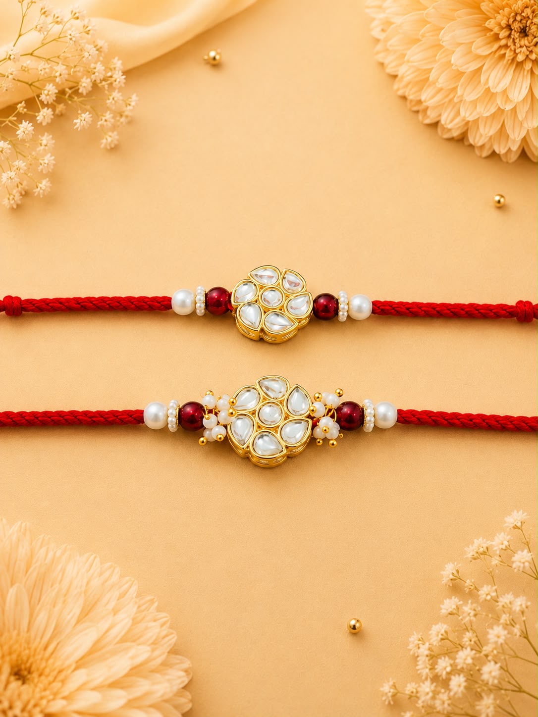 Kundan Pusp Couple Rakhi