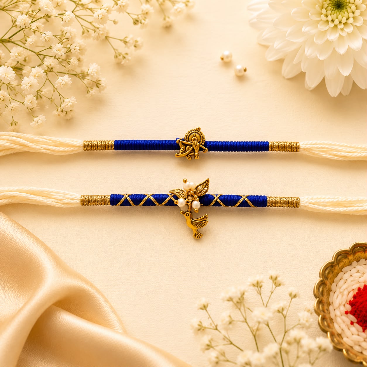 Divine Krishna & Dove Rakhi Set