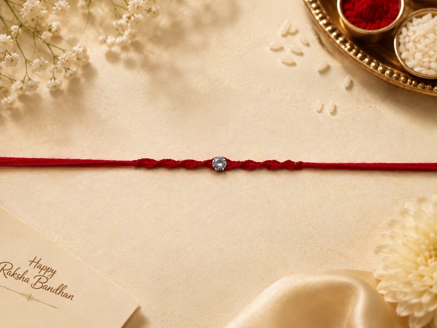 Single diamond rakhi for brother