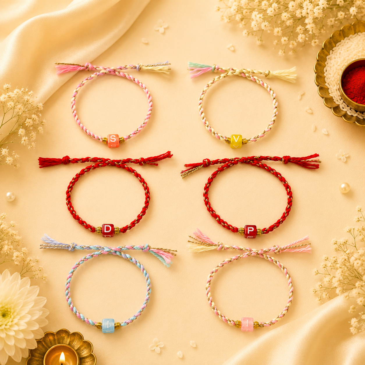 Initial beads kids rakhi