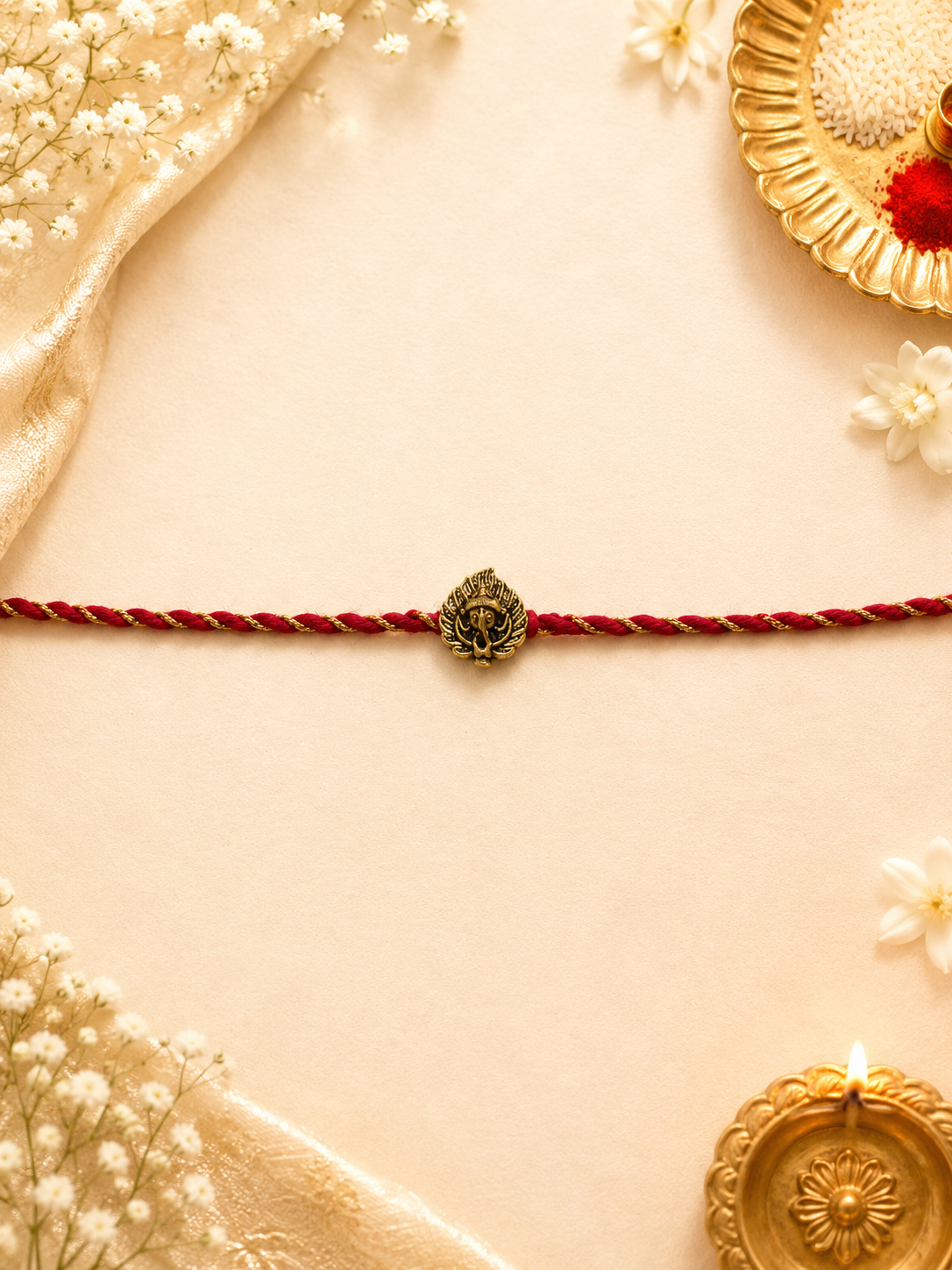 Ganesha beads rakhi for brother