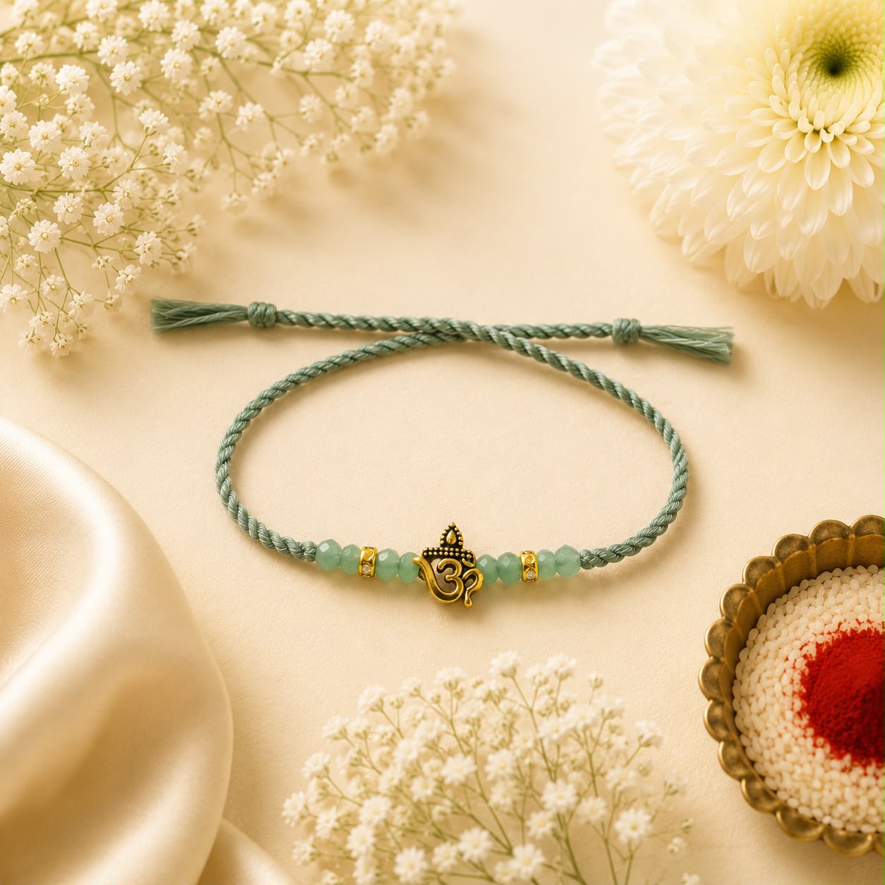 Om Divine Rakhi – Sage Green