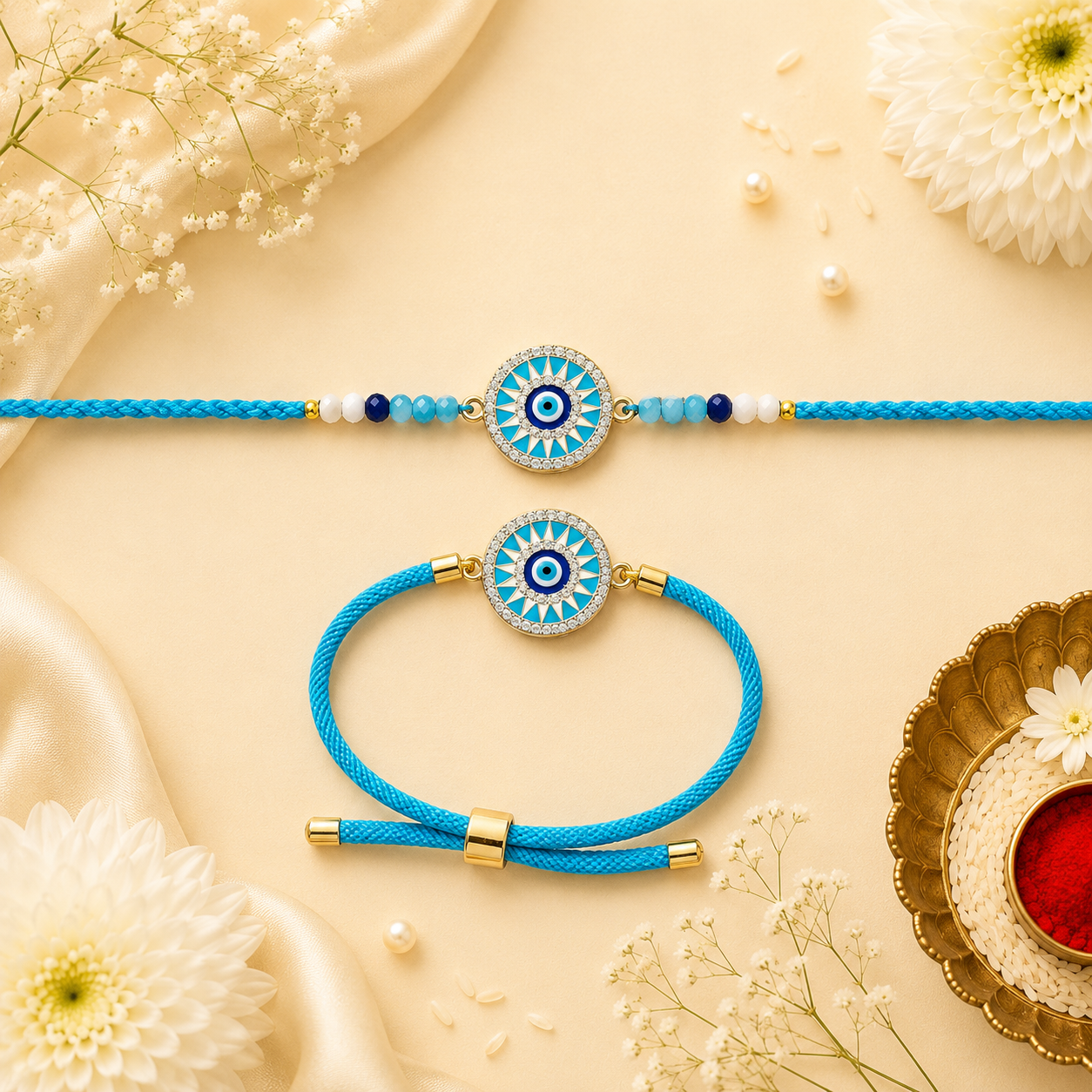 Sapphire Evil Eye Couple Rakhi