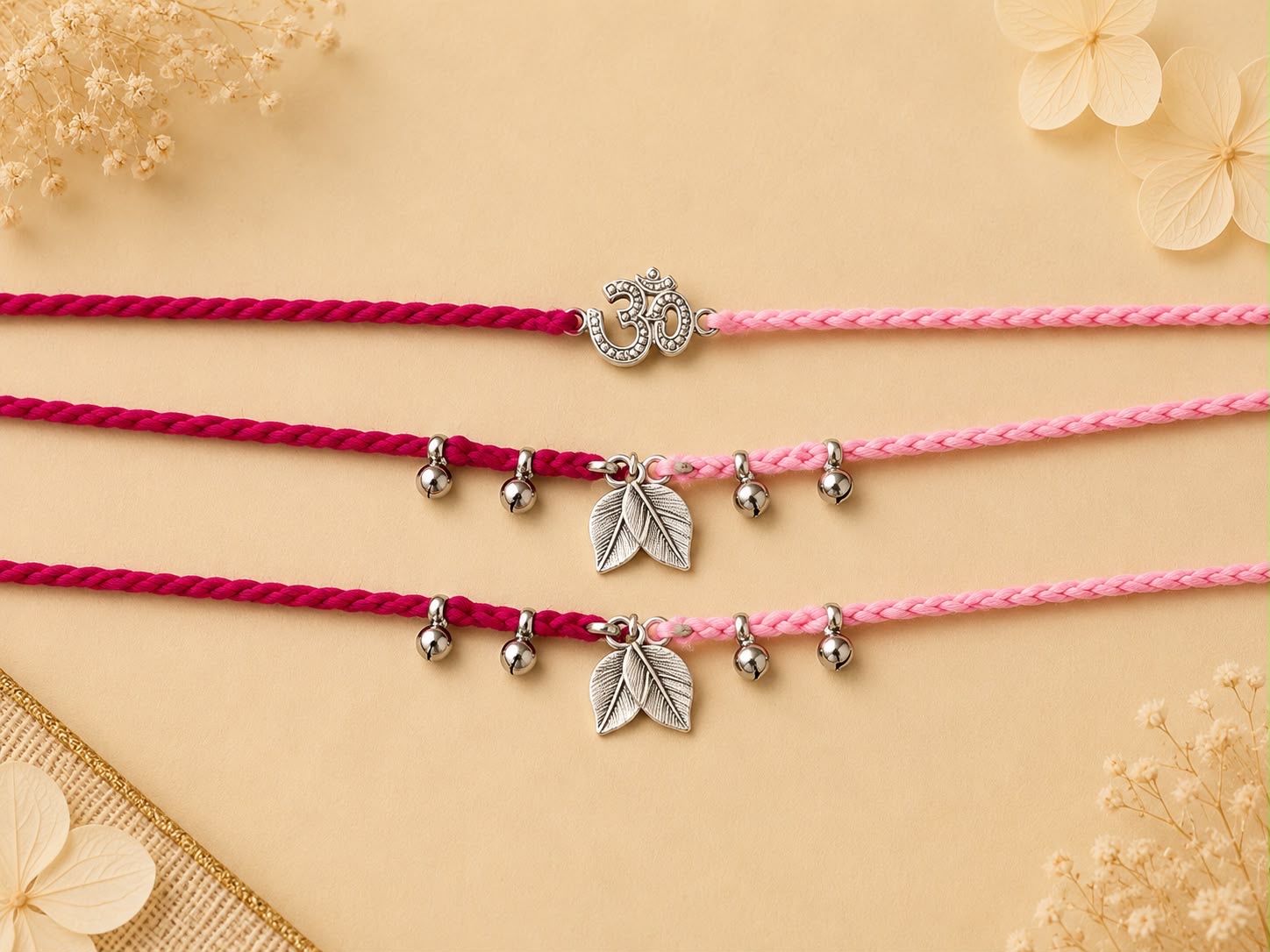 Om beads couple rakhi