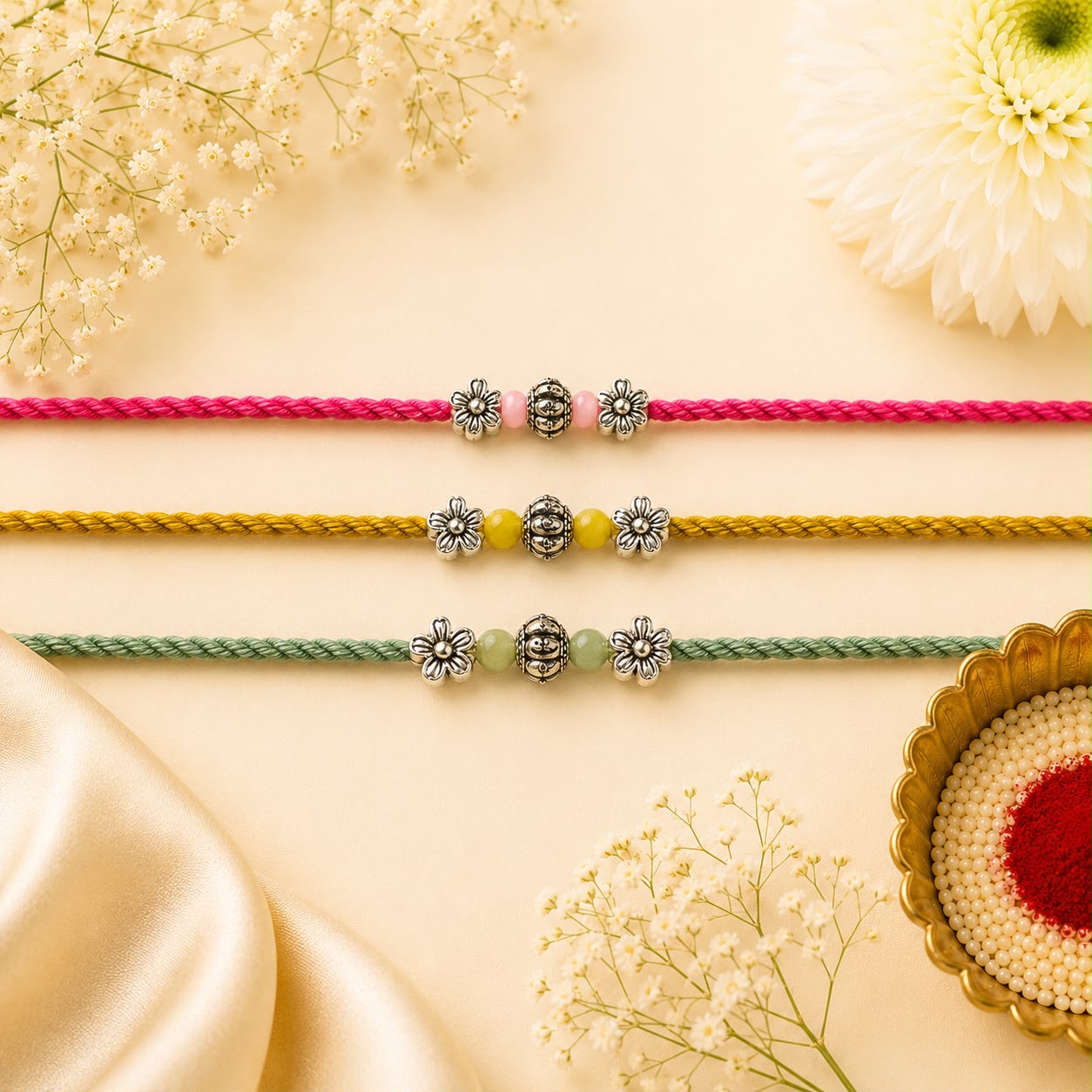 Floral Bead Rakhi