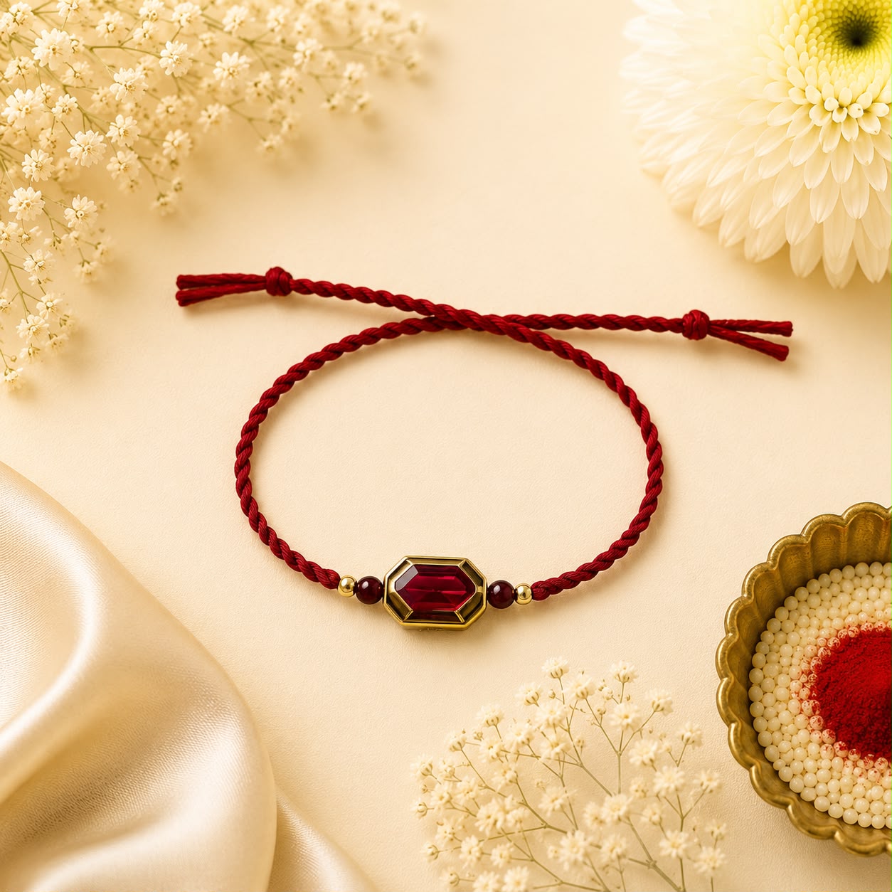 Crimson Crystal Rakhi