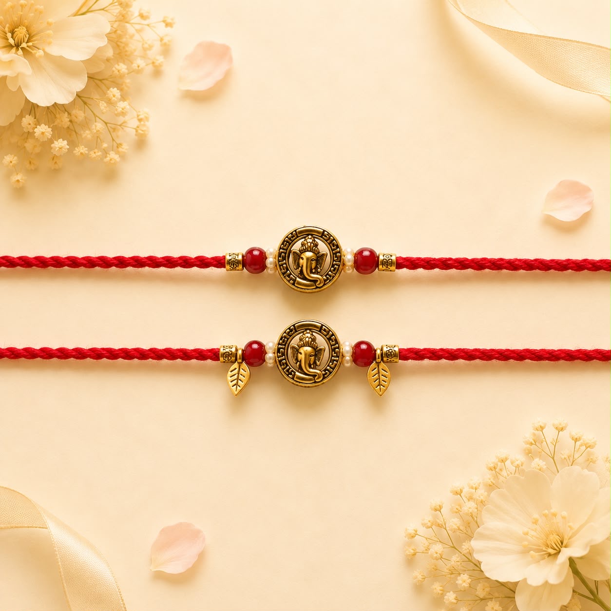 Little Ganesha couple rakhi set