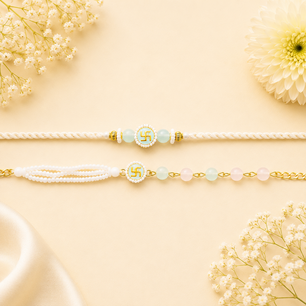 Blush Serenity Couple Rakhi
