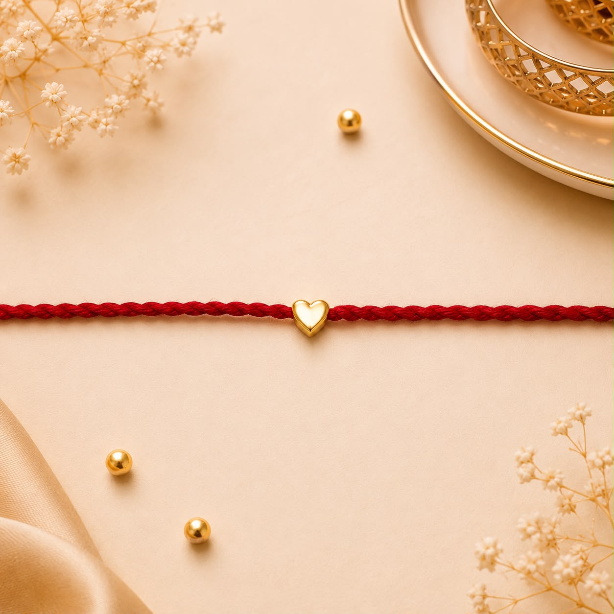 Golden Heart Rakhi for kids