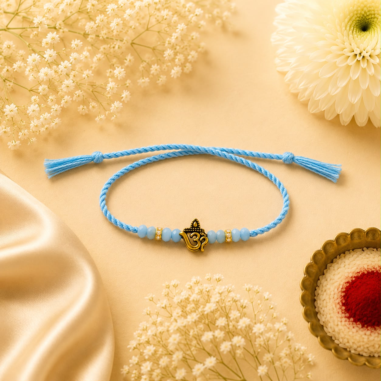 Om Divine Rakhi – Sky Blue
