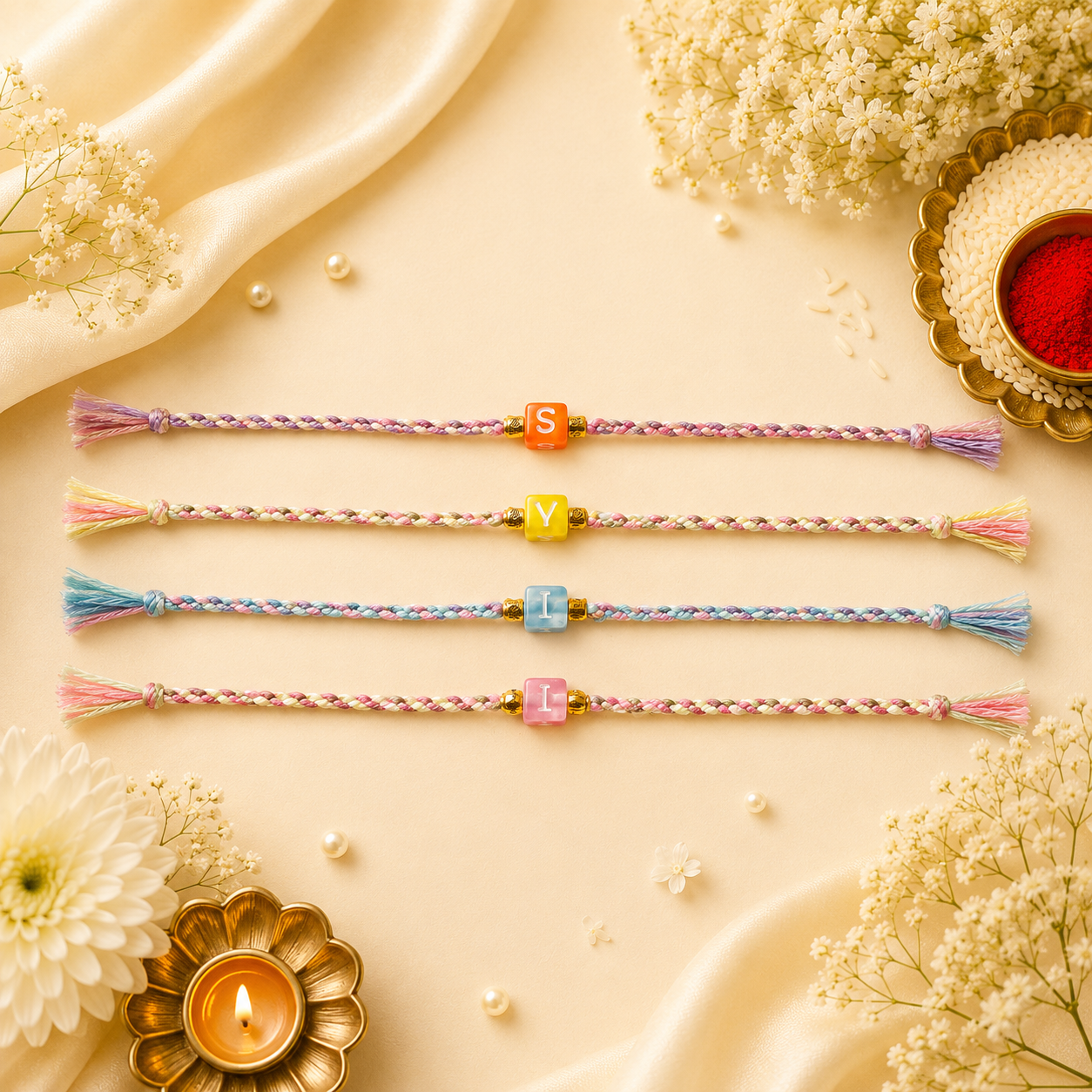 Initial beads kids rakhi gallery