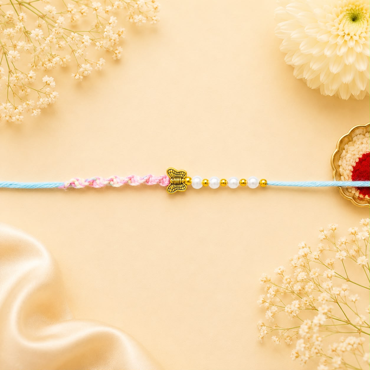 Golden butterfly Rakhi