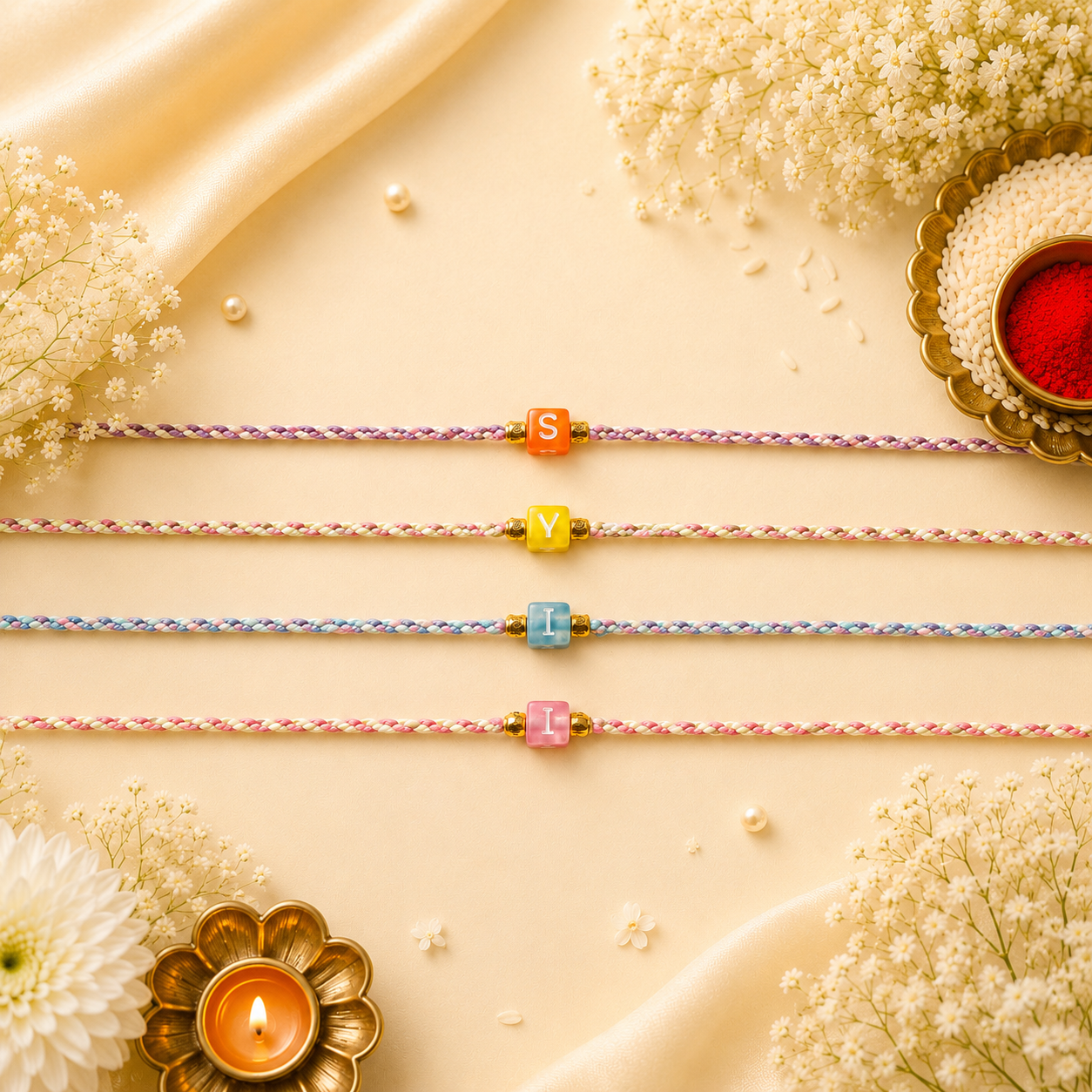 Initial beads kids rakhi gallery