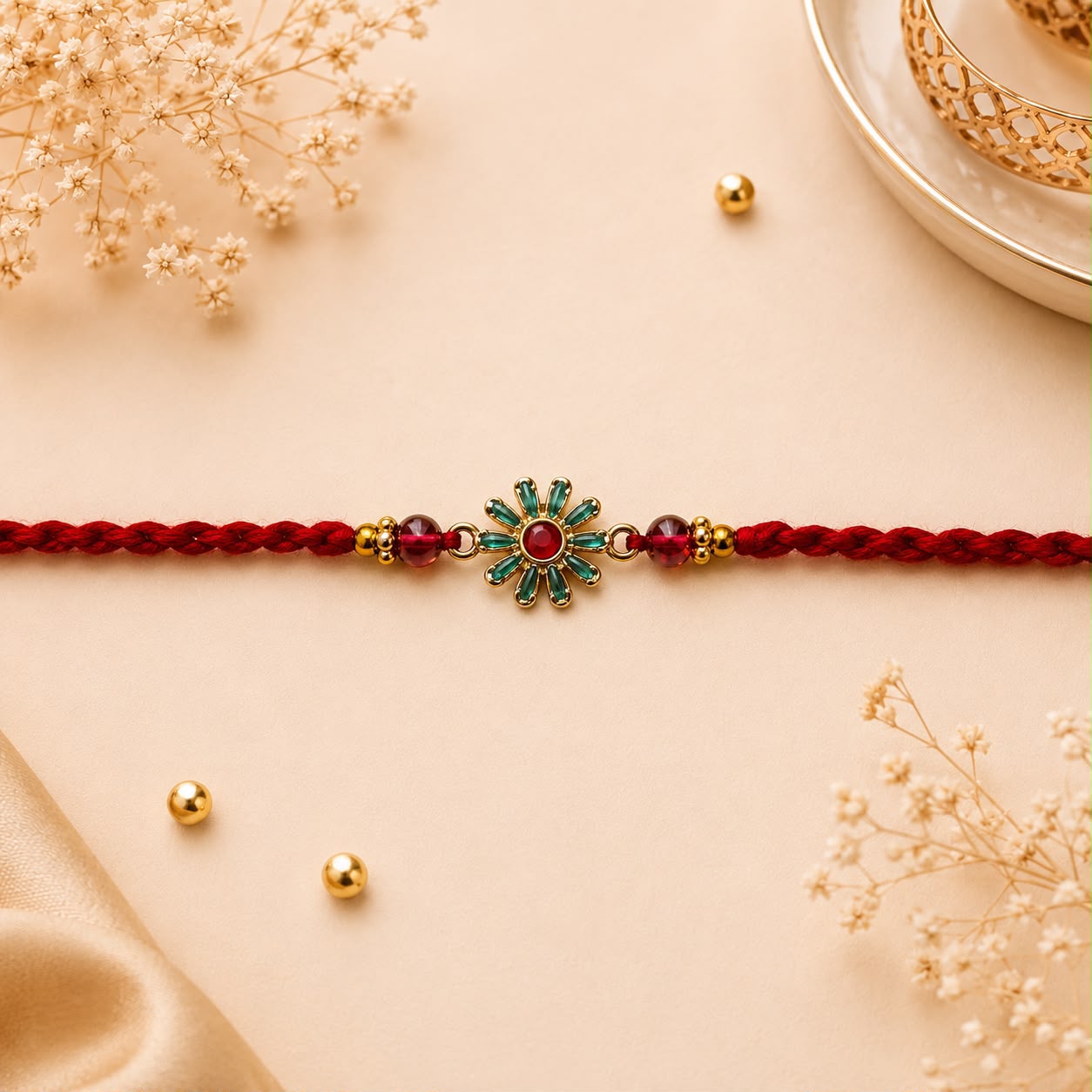 Ruby Bloom Floral Rakhi