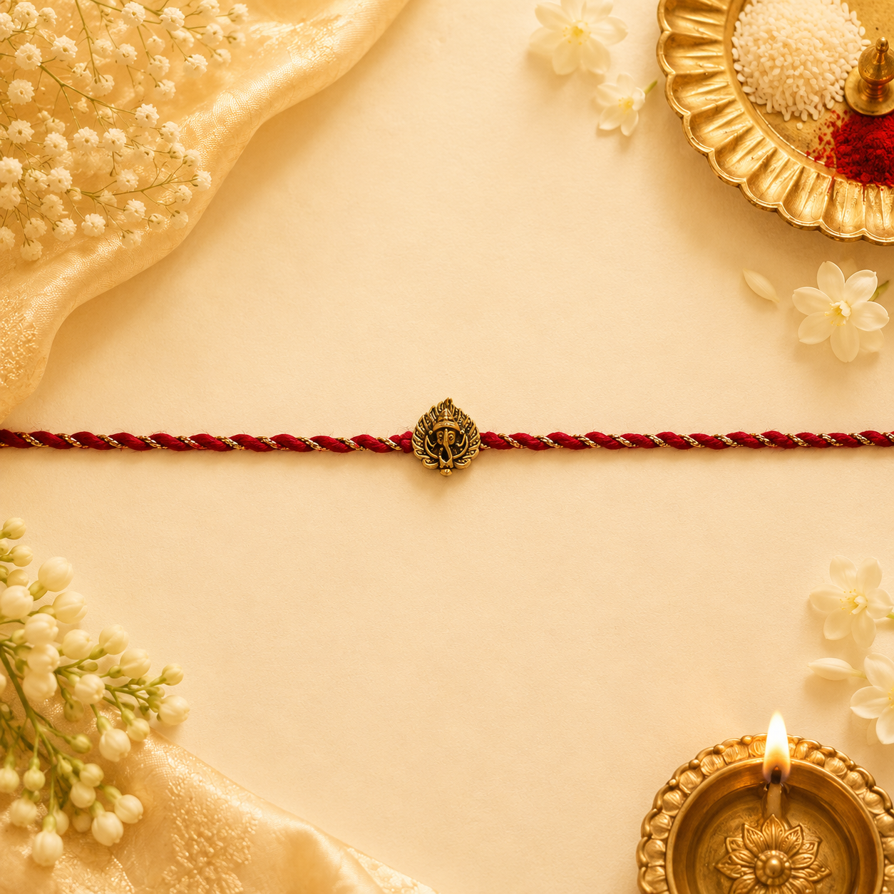 Ganesha beads rakhi for brother gallery